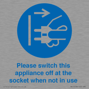 Please switch this appliance off at the socket when not in use